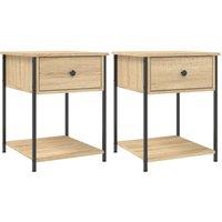 Berkfield Home Bedside Tables 2 pcs Sonoma Oak 44x45x58 cm Engineered Wood in Light Tan | Size: 44 x 45 x 58 cm
