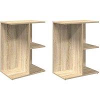 Berkfield Home Bedside Tables 2 pcs Sonoma Oak 46.5x29x61 cm Engineered Wood in Light Tan