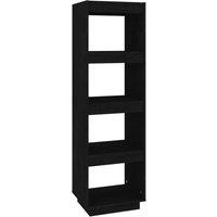 Berkfield Home Book Cabinet/Room Divider Black 40x35x135 cm Solid Pinewood | Size: 40 x 35 x 135 cm