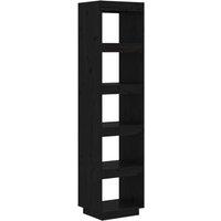 Berkfield Home Book Cabinet/Room Divider Black 40x35x167 cm Solid Wood Pine | Size: 40 x 35 x 167 cm