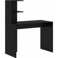 Berkfield Home Black Oak Writing Desk Black Oak MDF, laminate Compact Shelving