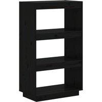 Berkfield Home Book Cabinet/Room Divider Black 60x35x103 cm Solid Wood Pine | Size: 60 x 35 x 103 cm