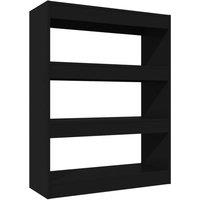 Berkfield Home Book Cabinet/Room Divider Black 80x30x103 cm Engineered wood | Size: 80 x 30 x 103 cm