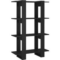 Berkfield Home Book Cabinet/Room Divider Black 80x30x123.5 cm