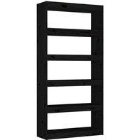 Berkfield Home Book Cabinet/Room Divider Black 80x30x167.4 cm Solid Wood Pine