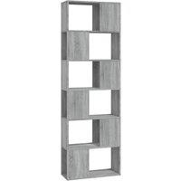 Berkfield Home Book Cabinet/Room Divider Grey Sonoma 60x24x186 cm | Size: 60 x 24 x 186 cm