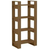 Berkfield Home Book Cabinet/Room Divider Honey Brown 60x35x125 cm Solid Wood | Size: 60 x 35 x 125 cm