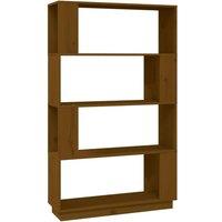 Berkfield Home Book Cabinet/Room Divider Honey Brown 80x25x132 cm Solid Wood | Size: 80 x 25 x 132 cm