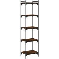 Berkfield Home Bookcase 5-Tier Brown Oak 40x30x154 cm Engineered Wood | Size: 40 x 30 x 154 cm