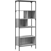 Berkfield Home Bookcase 5-Tier Grey Sonoma 76x33x188.5 cm Engineered Wood