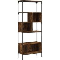 Berkfield Home Bookcase 5-Tier Smoked Oak 76x33x188.5 cm Engineered Wood in Brown