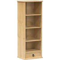 Berkfield Home CD Cabinet Corona 40x30x110 cm Solid Wood Pine in Brown | Size: 40 x 30 x 110 cm