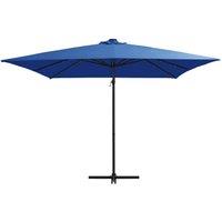 Berkfield Home Cantilever Umbrella with LED lights & Steel Pole 250x250 cm Azu in Blue
