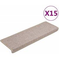 Berkfield Home Carpet Stair Treads 15 pcs 65x21x4 cm Taupe | Size: Medium