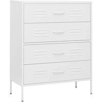 Berkfield Home Chest of Drawers White 80x35x101.5 cm Steel
