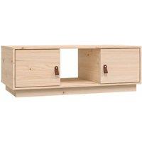Berkfield Home Coffee Table 100x50x35 cm Solid Wood Pine in Light Sand | Size: 100 x 50 x 35 cm