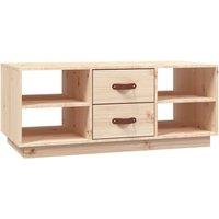 Berkfield Home Coffee Table 100x50x41 cm Solid Wood Pine in Light Tan | Size: 100 x 50 x 41 cm