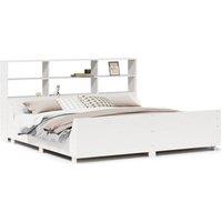 Berkfield Home Bookcase Bed without Mattress White 180x200 cm Super King Solid Wood