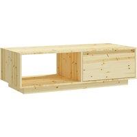Berkfield Home Coffee Table 110x50x33.5 cm Solid Firwood in Light Brown