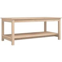 Berkfield Home Coffee Table 110x55x45 cm Solid Wood Pine in Light Tan | Size: 110 x 55 x 45 cm