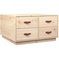 Berkfield Home Coffee Table 80x80x45 cm Solid Wood Pine in Natural | Size: 80 x 80 x 45 cm