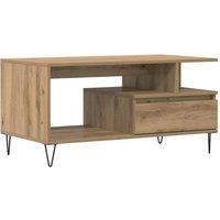 Berkfield Home Coffee Table Artisan Oak 90x49x45 cm Engineered Wood in Brown | Size: 90 x 49 x 45 cm