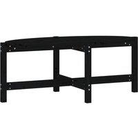 Berkfield Home Coffee Table Black 118x63x45 cm Solid Wood Pine | Size: 118 x 63 x 45 cm