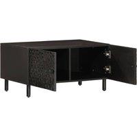 Berkfield Home Coffee Table Black 80x50x40 cm Solid Wood Mango | Size: 80 x 50 x 40 cm