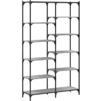 Berkfield Home Bookshelf Grey Sonoma 100x32x170 cm Engineered Wood & Iron | Size: 100 x 32 x 170 cm