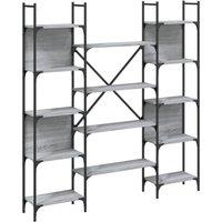 Berkfield Home Bookshelf Grey Sonoma 155.5x24x166.5 cm Engineered Wood