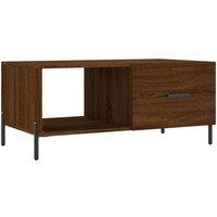 Berkfield Home Coffee Table Brown Oak 90x50x40 cm Engineered Wood | Size: 90 x 50 x 40 cm