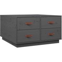 Berkfield Home Coffee Table Grey 80x80x45 cm Solid Wood Pine | Size: 80 x 80 x 45 cm