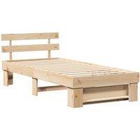 Berkfield Home Brown 90 x 200 cm Solid pine wood in Natural