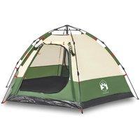 Berkfield Home Camping Tent Cabin 4-Person Green Quick Release
