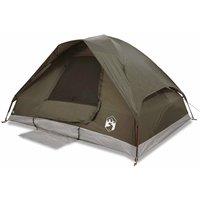 Berkfield Home Camping Tent Dome 4-Person Brown Waterproof