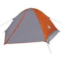 Berkfield Home Camping Tent Dome 4-Person Grey & Orange Waterproof