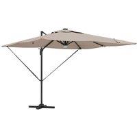 Berkfield Home Cantilever Roma Parasol with LEDs Taupe 286x285x270 cm Aluminium | Size: 286 x 285 x 270 cm