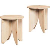 Berkfield Home Coffee Table 2 pcs Natural 41.5 x 41.5 x 44 cm Solid pine wood