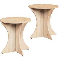 Berkfield Home Coffee Table 2 pcs Natural Solid pine wood in Light Tan