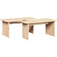 Berkfield Home Coffee Table 2 pcs Natural Solid pine wood