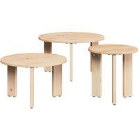Berkfield Home Coffee Table 3 pcs Natural Solid pine wood