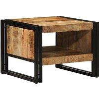 Berkfield Home Coffee Table 50x50x38 cm Solid Rough Wood Mango in Brown | Size: 50 x 50 x 38 cm
