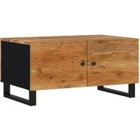 Berkfield Home Coffee Table 80x50x40 cm Solid Wood Acacia&Engineered Wood in Brown | Size: 80 x 50 x 40 cm
