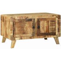 Berkfield Home Coffee Table 80x54x45 cm Solid Wood Rough Mango in Brown | Size: 80 x 54 x 45 cm