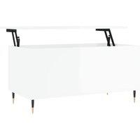 Berkfield Home Coffee Table High Gloss White 90x44.5x45 cm Engineered Wood