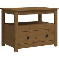 Berkfield Home Coffee Table Honey Brown 71x49x55 cm Solid Wood Pine | Size: 71 x 49 x 55 cm