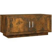 Berkfield Home Coffee Table Smoked Oak 102x50x45 cm Engineered Wood in Brown | Size: 102 x 50 x 45 cm