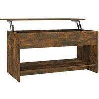 Berkfield Home Coffee Table Smoked Oak 102x50x52.5 cm Engineered Wood in Brown