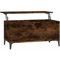 Berkfield Home Coffee Table Smoked Oak 90x44.5x45 cm Engineered Wood in Brown