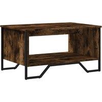 Berkfield Home Coffee Table Smoked Oak 75x51x40 cm Engineered Wood in Brown | Size: 75 x 51 x 40 cm